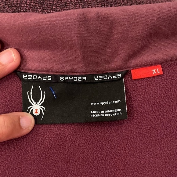 Spyder Endure Full Zip Mid Weight Stryke Fleece Jacket in Wine Purple Red Sz XL - Picture 4 of 13